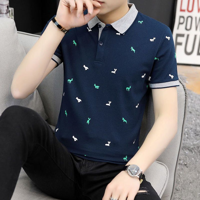 Men's Printed Polo Shirts - Summer Oversized Casual Tee