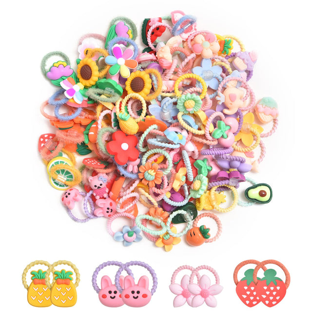100Pcs Cute Small Baby Hair Ties - Colorful Hair Accessories Ponytail
