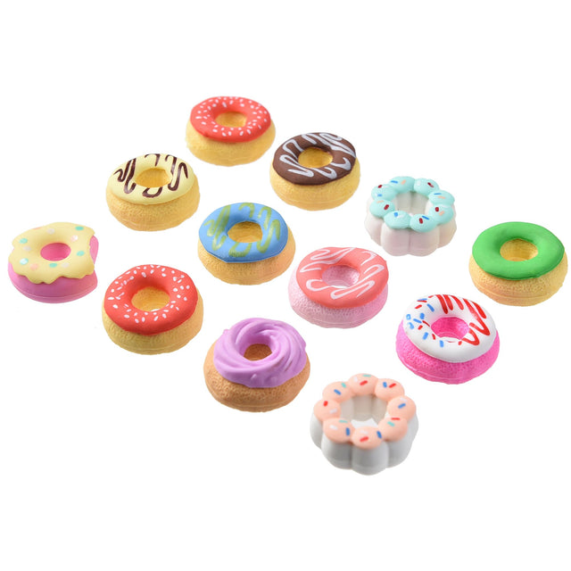 HILAZA Donut Erasers for Kids Bulk 24 Pieces 3D Cute Fun Food Erasers for Party Favors Classroom Prizes