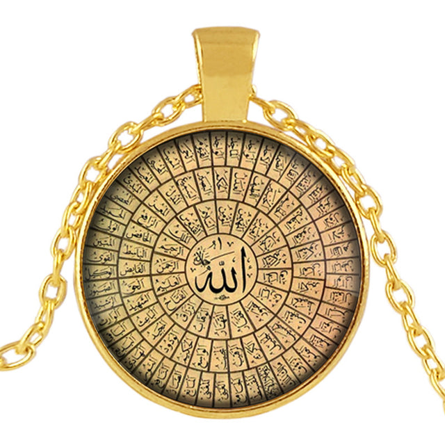 Islamic Pendant Necklace with Mandala Design (7 Colors)