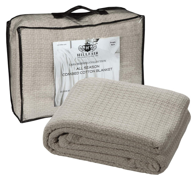 HILLFAIR 100% Cotton Throw Blankets- 50 x 60 inch- Skin Friendly