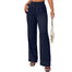 SASSY ZOEY Wide Leg Pants for Women | High Waisted Trousers with Pockets | Comfortable Work Pants for Women | Business Casual Pants for Women | Womens Pants and Sizes Blue X-Large Short