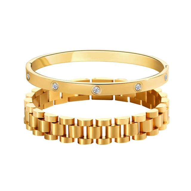 Gold Bracelets for Women Stackable Gold Bangles for Women