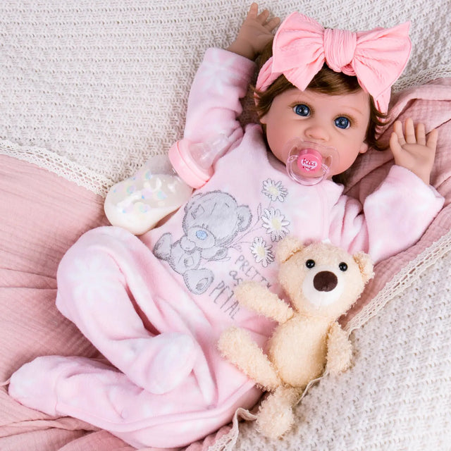 Aori Real Life Baby Dolls Lifelike Reborn Baby Dolls 22 Realistic Reborn Girl Doll with Feeding Accessory Set