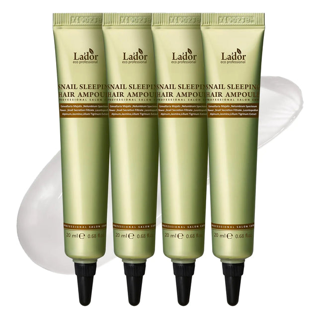 LADOR Snail Sleeping Hair Ampoule Serum - Intensive Overnight Leave-In Mask - Treatment for Frizzy Dry Damaged Thinning Hair Korean Haircare LADOR