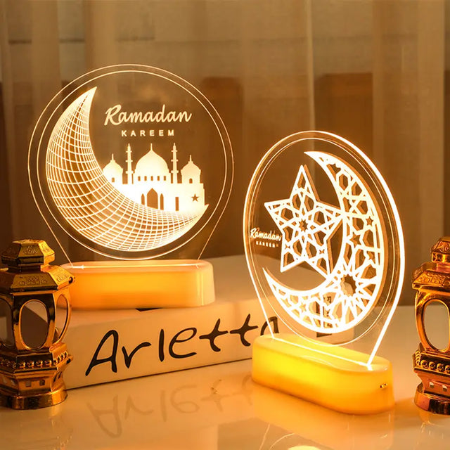 3D Illusion Ramadan Mubarak Night Light with Remote
